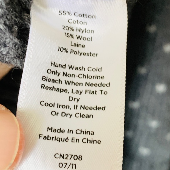 Talbots Front Zip Women’s Cardigan Grey Cream Size XL Cotton Wool With Pockets - Picture 16 of 16